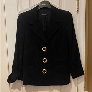 Escada Elegant Black Blazer with Gold Accents